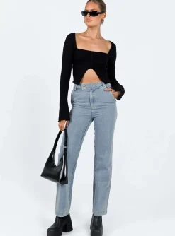 Princess Polly Gabriel Long Sleeve Top  Black Store