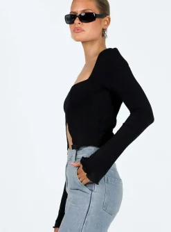 Princess Polly Gabriel Long Sleeve Top  Black Store