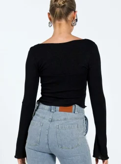 Princess Polly Gabriel Long Sleeve Top  Black Store