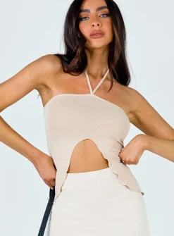 Princess Polly Gabriel Top  Beige New