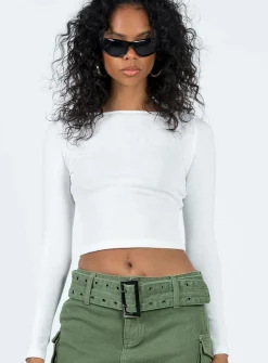 Princess Polly Gadigal Long Sleeve Top  White Best Sale