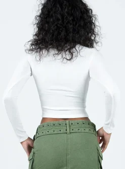 Princess Polly Gadigal Long Sleeve Top  White Best Sale