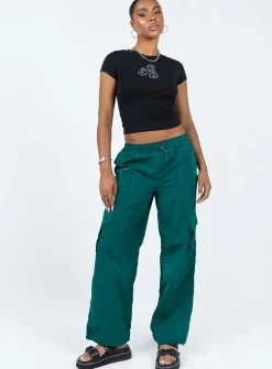 Princess Polly Gama Parachute Pants  Teal Outlet