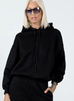 Princess Polly Game On Hoodie  Black Hot