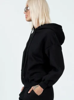 Princess Polly Game On Hoodie  Black Hot