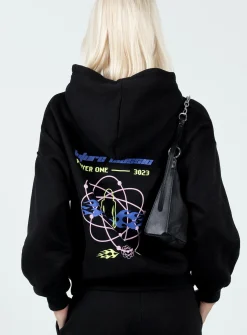 Princess Polly Game On Hoodie  Black Hot