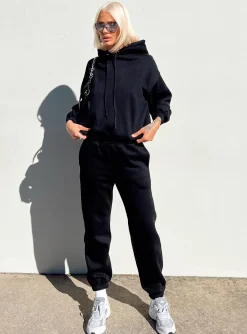 Princess Polly Game On Hoodie  Black Hot