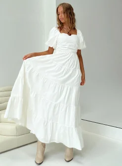 Princess Polly Garrity Maxi Dress  White Sale