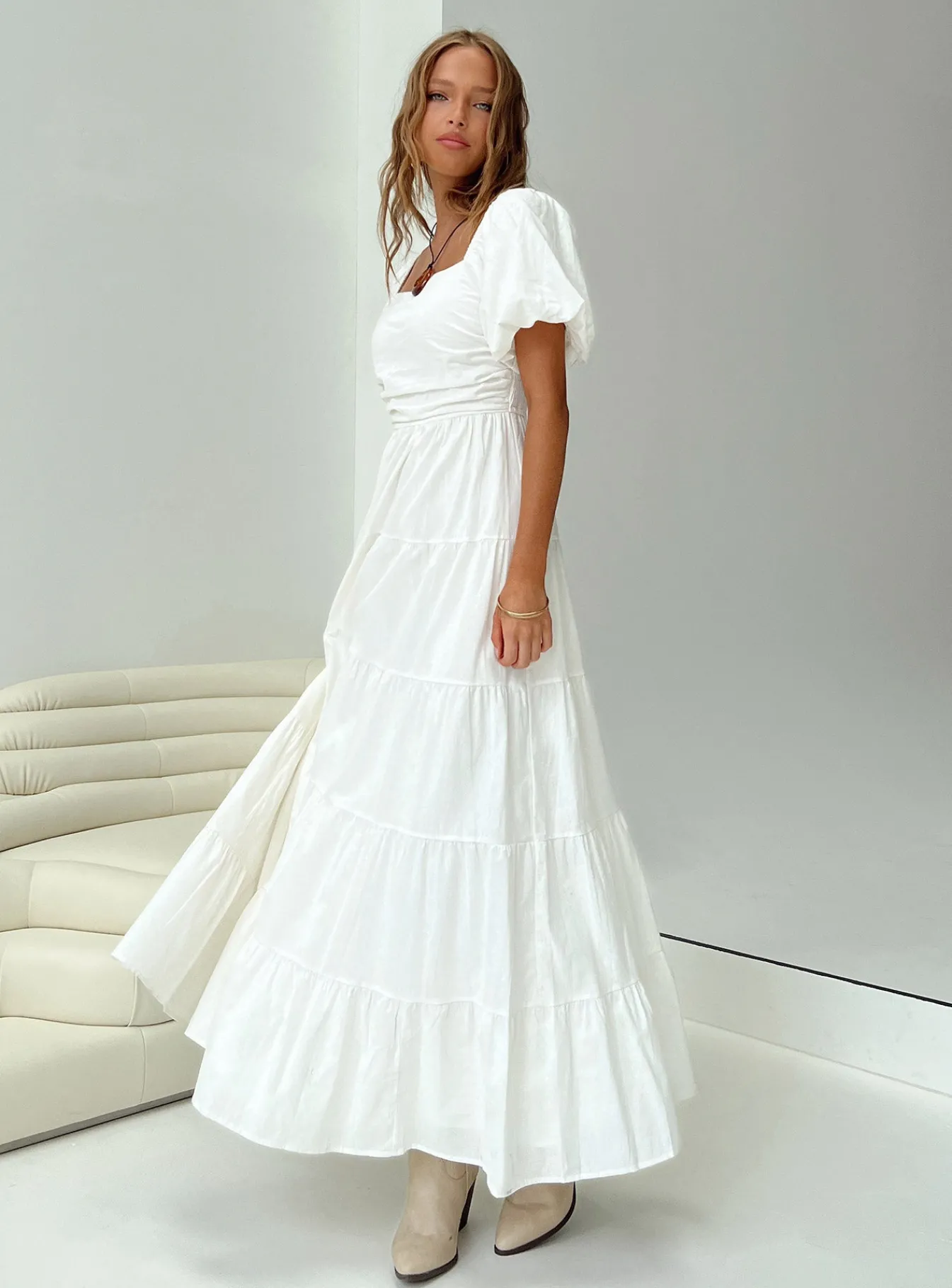 Princess Polly Garrity Maxi Dress White Sale