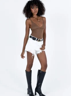 Princess Polly Gazel Bodysuit  Brown Best Sale