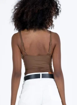 Princess Polly Gazel Bodysuit  Brown Best Sale