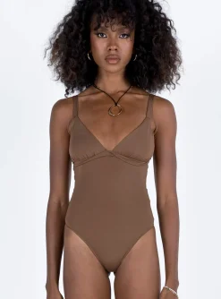 Princess Polly Gazel Bodysuit  Brown Best Sale
