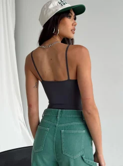 Princess Polly Geary Bodysuit  Grey Fashion