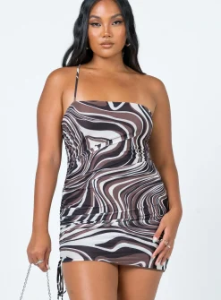 Princess Polly Genevieve Mini Dressmulti   Brown Shop