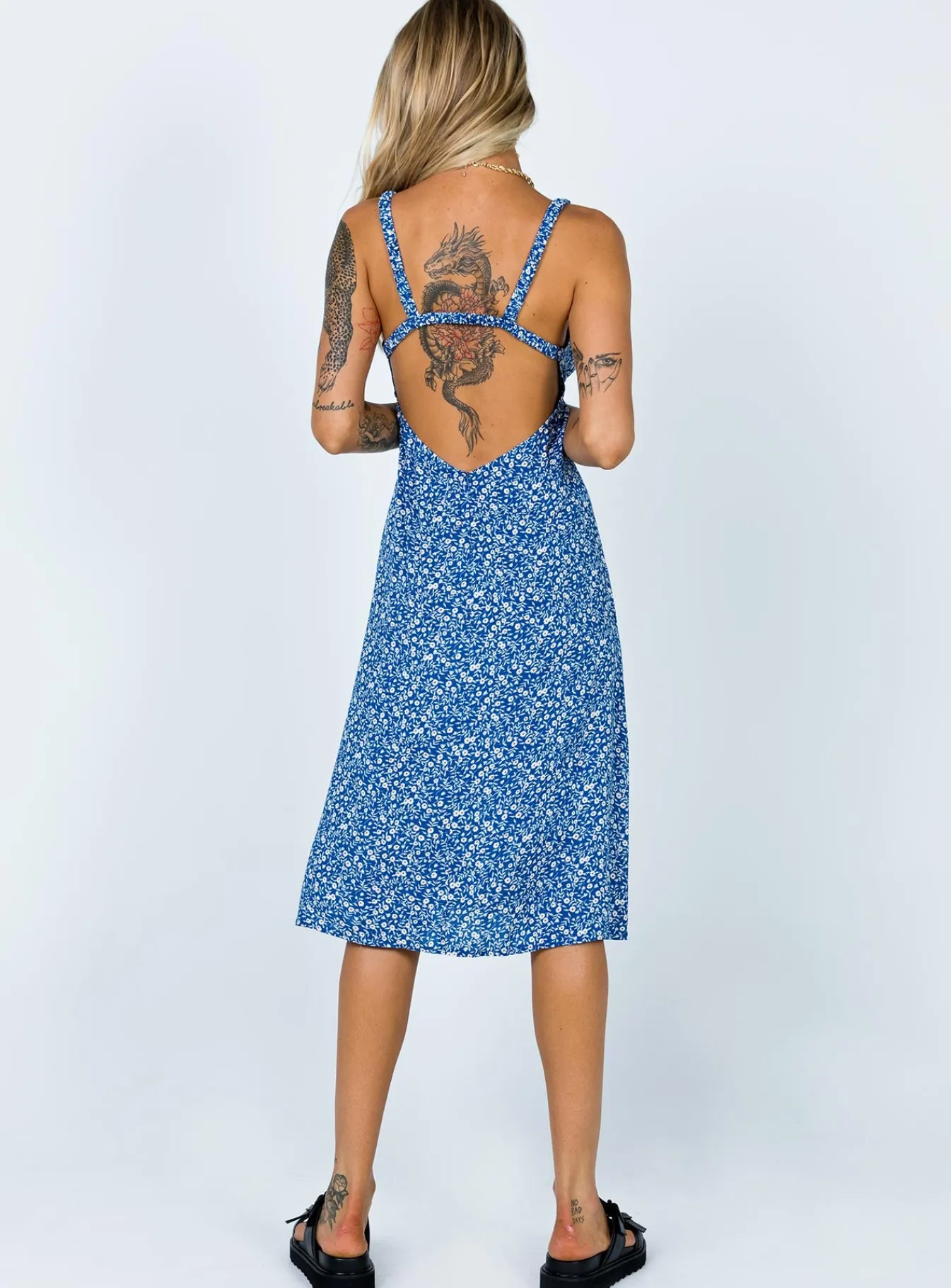 Princess Polly Georgia Midi Dresslower Impact Navy Clearance