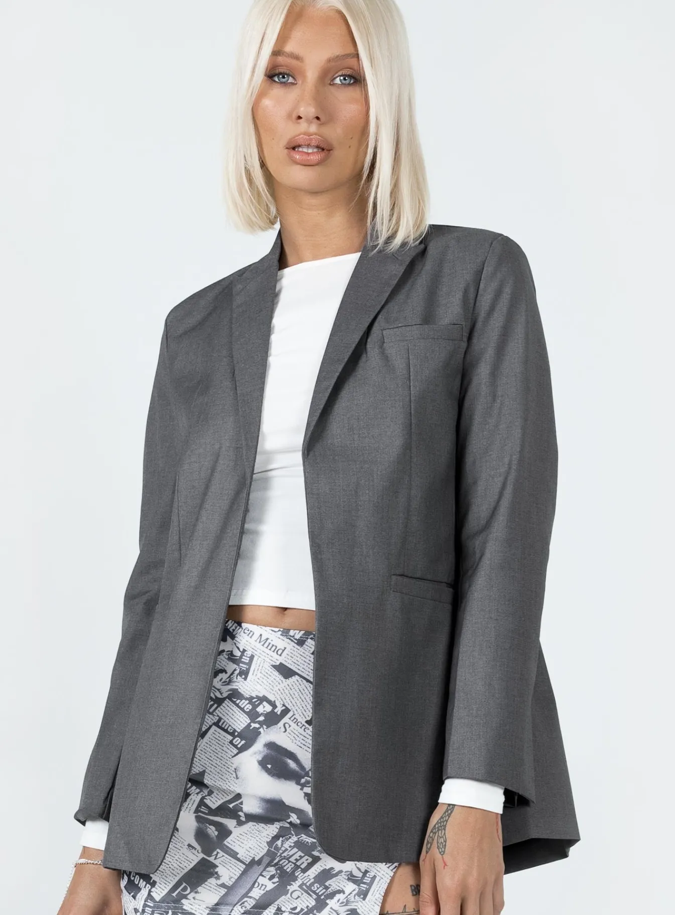 Princess Polly Gerald Blazer Grey Hot