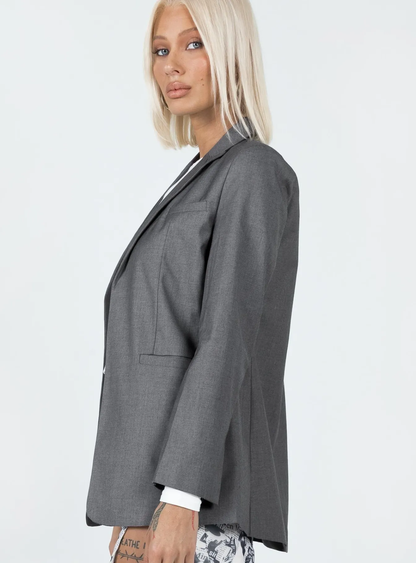 Princess Polly Gerald Blazer Grey Hot