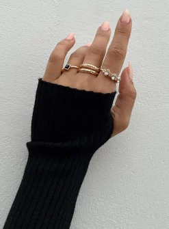 Princess Polly Gerard Ring Pack  Gold New