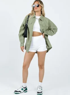 Princess Polly Germaine Cargo Shacket  Khaki Best