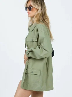 Princess Polly Germaine Cargo Shacket  Khaki Best