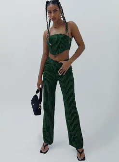 Princess Polly Gerri Setstripe   Green Clearance