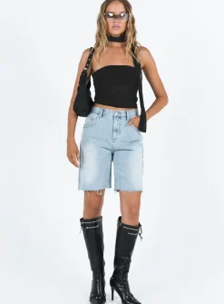 Princess Polly Get It Shorts Light Wash Denim Outlet