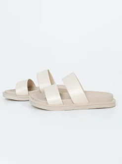 Princess Polly Getaway Slides  Cream New