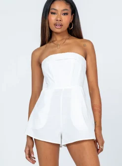 Princess Polly Gianna Romper  White Cheap