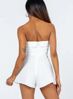 Princess Polly Gianna Romper  White Cheap