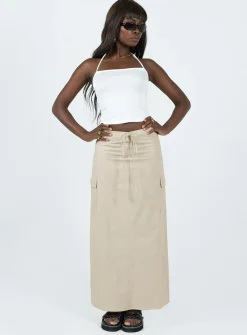 Princess Polly Giddings Cargo Maxi Skirt  Beige Shop