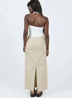 Princess Polly Giddings Cargo Maxi Skirt  Beige Shop