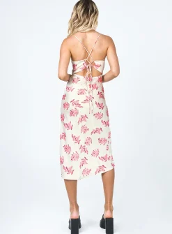 Princess Polly Gigi Midi Dress/ Pink Floral   Cream Fashion
