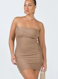 Princess Polly Giorgia Strapless Mini Dress  Beige Sale