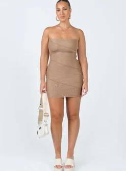 Princess Polly Giorgia Strapless Mini Dress  Beige Sale