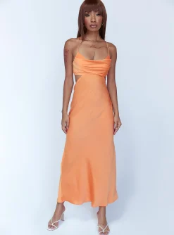 Princess Polly Giselle Midi Dress  Orange Cheap