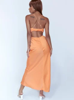 Princess Polly Giselle Midi Dress  Orange Cheap