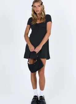 Princess Polly Glenore Mini Dress  Black New