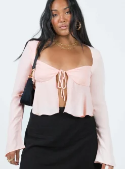 Princess Polly Godet Top  Pink Hot