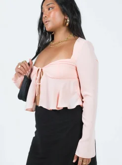 Princess Polly Godet Top  Pink Hot