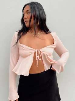 Princess Polly Godet Top  Pink Hot