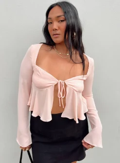 Princess Polly Godet Top  Pink Hot
