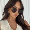 Princess Polly Golden Hour Sunglasses  Black Clearance