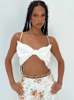 Princess Polly Goldwyn Bow Top  White Sale