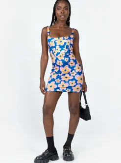 Princess Polly Gracen Mini Dressmulti   Blue Flash Sale