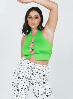 Princess Polly Gracie Top  Green Outlet