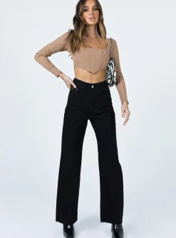 Princess Polly Greer Long Sleeve Top  Tan Cheap