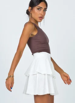 Princess Polly Greta Mini Skirt  Off White Cheap