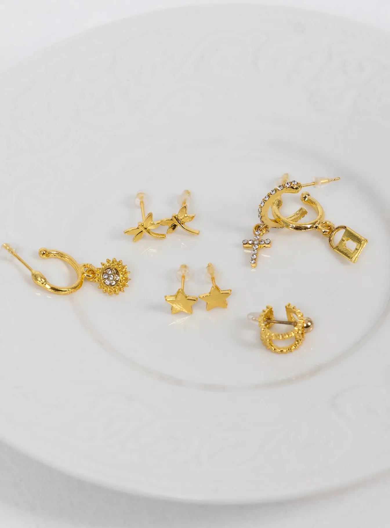 Princess Polly Guess Who Earring Pack Gold Best Sale