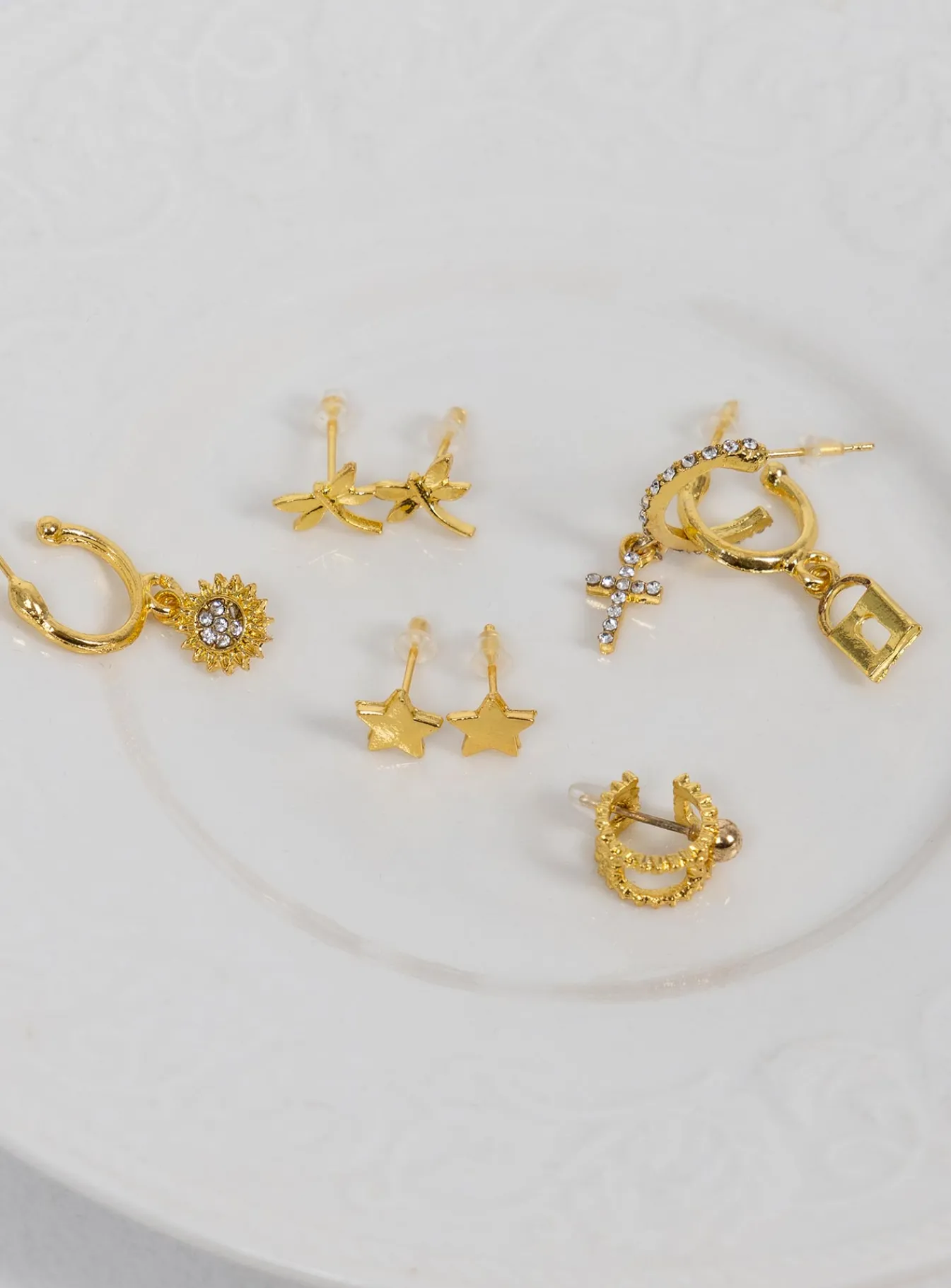 Princess Polly Guess Who Earring Pack Gold Best Sale