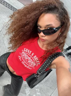 Princess Polly Guns N' Roses Tank Top  Red Outlet